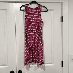 Athleta Women's Maroon Sleeveless‎ Santorini Thera Dress Tie Dye Size S